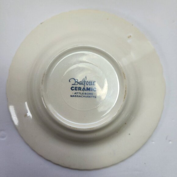 Vintage Balfour Ashtray Fidelis 1904 White Ceramic Gold Rim Noubliez Pas - Picture 6 of 7